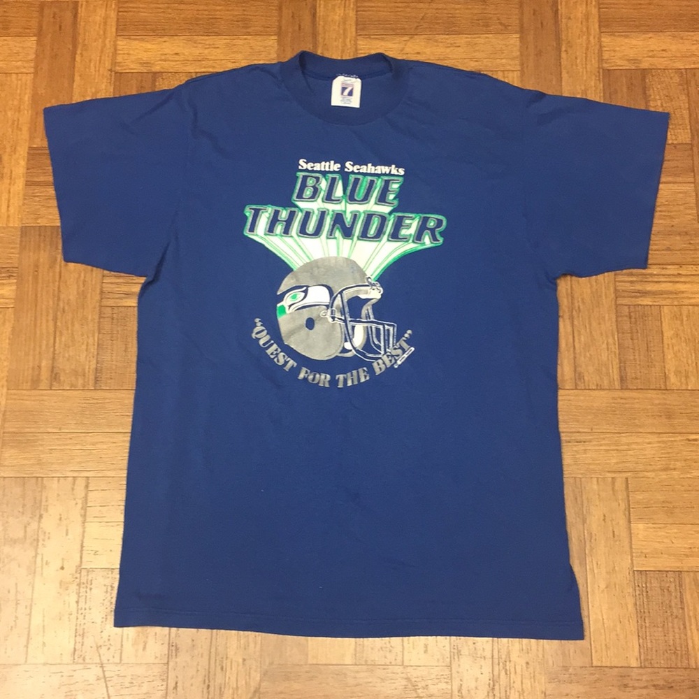 Vintage Logo7 Seattle Seahawks T-Shirt Sz L